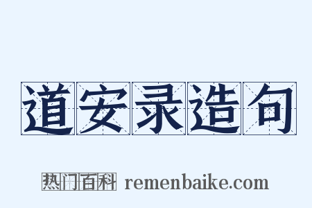 道安录造句是什么意思的图片